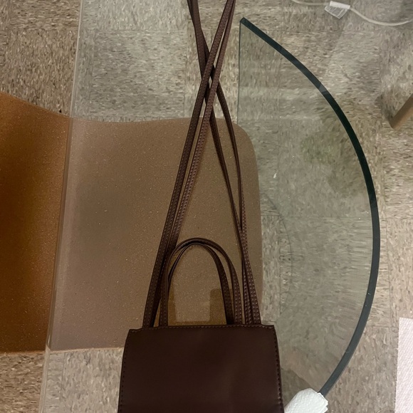 SOLD Chocolate brown small shopping telfar crossbody bag mini - Picture 2 of 4
